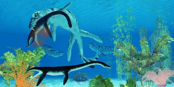 Морские рептилии дакозавра — стоковое фото