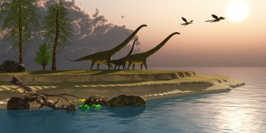 Mamenchisaurus dinozor sabah