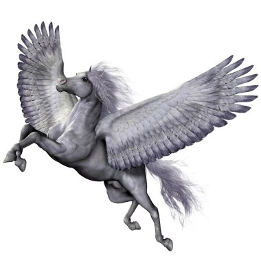 Silver Winged Pegasus clipart