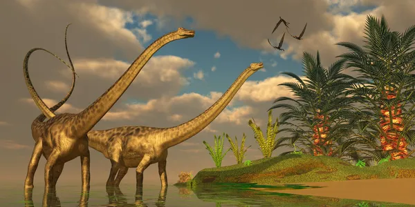 A Diplodocus dinoszaurusz romantika — Stock Fotó