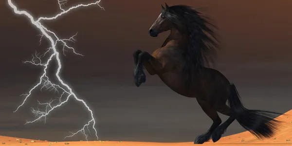 Desert Lightning Horse — Stock Photo, Image