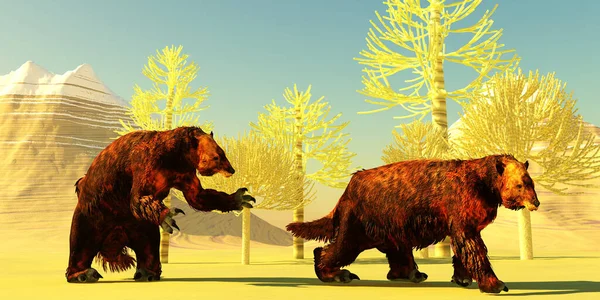 Megatherium Fue Perezoso Gigante Que Vivió América Central Del Sur —  Fotos de Stock