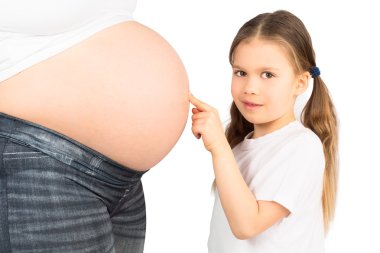 genç kız ve onu hamile anne