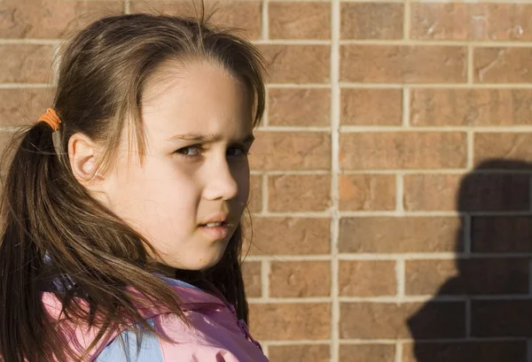 Young Girl Looking Anxiously — Stock Photo, Image