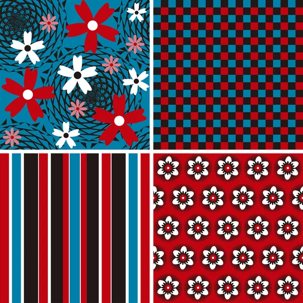 Set di 4 pattern di sfondo astratto — Vettoriale Stock