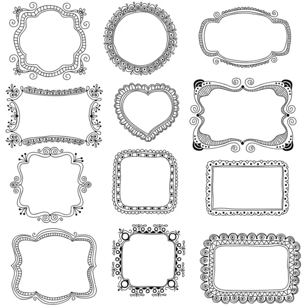 Hand-drawn frames — Stock Vector