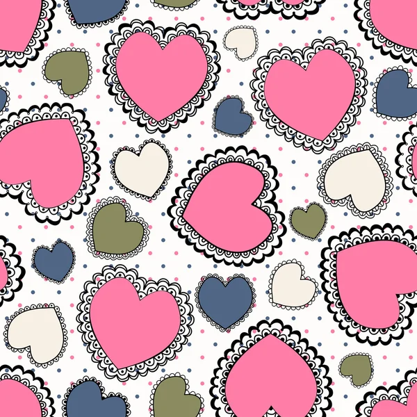 Fondo abstracto sin costuras con corazones — Vector de stock