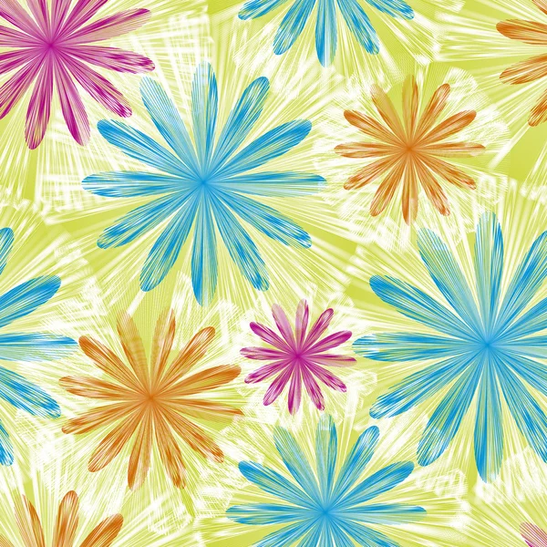 Vector seamless pattern background with flowers — Stock Vector