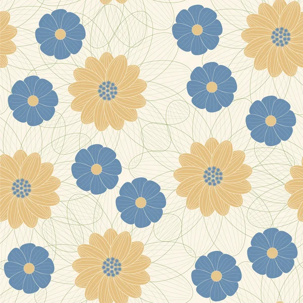 Fondo sin costuras con flores — Vector de stock