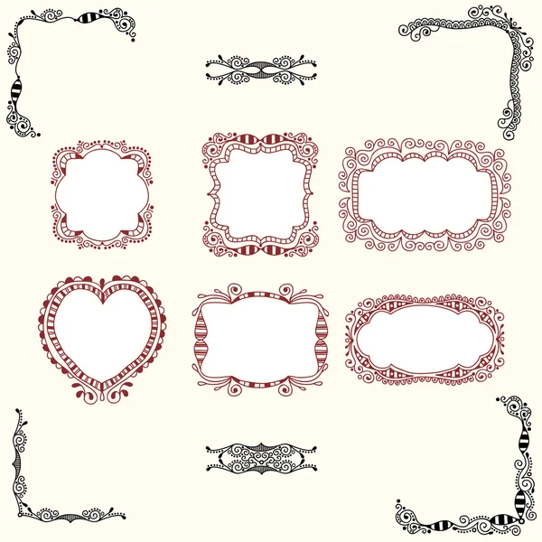 Hand-drawn frames — Stock Vector