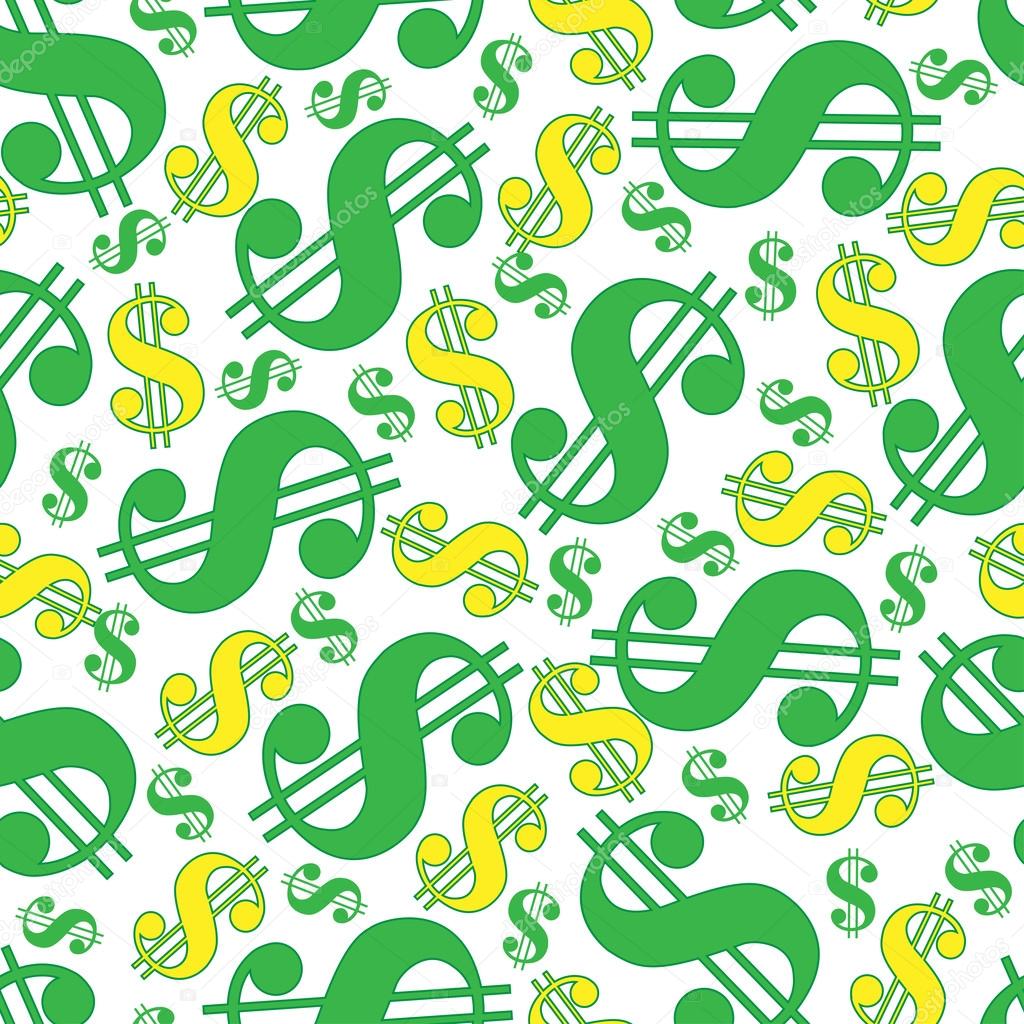 Seamless background with dollar signs