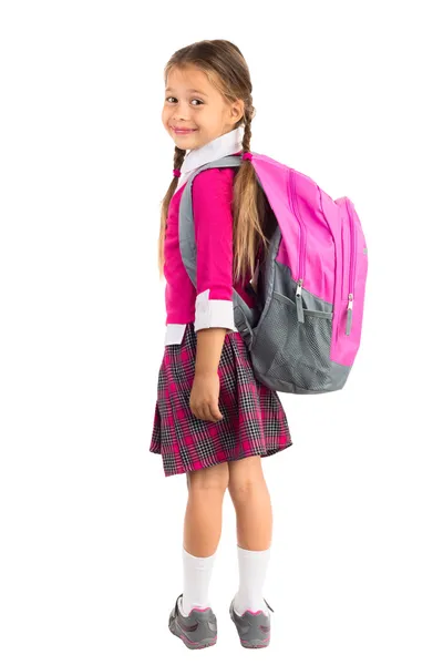 Bambina in uniforme scolastica — Foto Stock