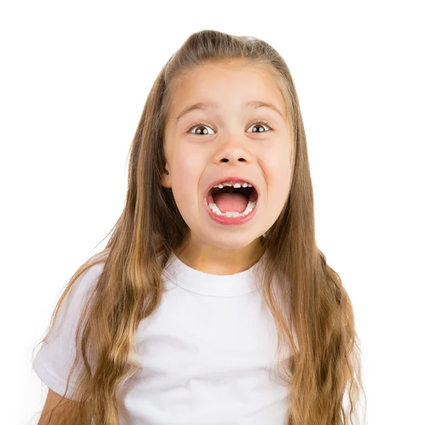 Screaming Gap Toothed Girl — Stock Photo, Image