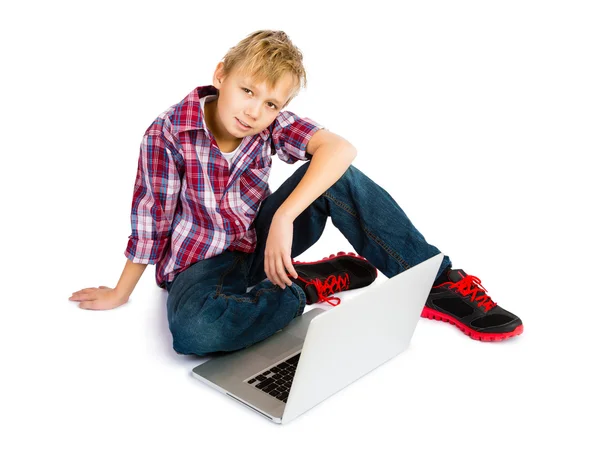 Boy with Laptop — Stock Photo, Image