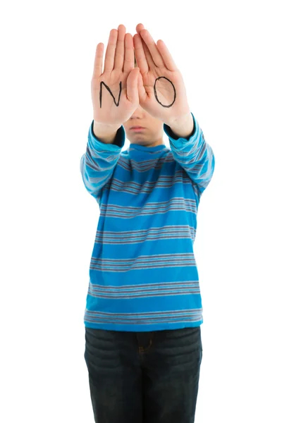 Meninos diz "NÃO " — Fotografia de Stock