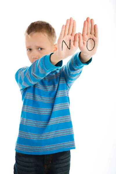 Meninos diz "NÃO " — Fotografia de Stock