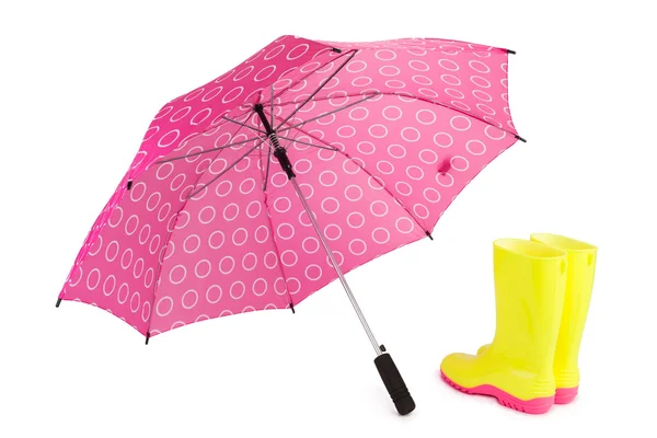 Boots and Umbrella — Stock Photo, Image