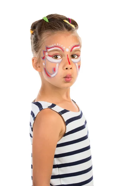 Chica con pintura facial — Foto de Stock