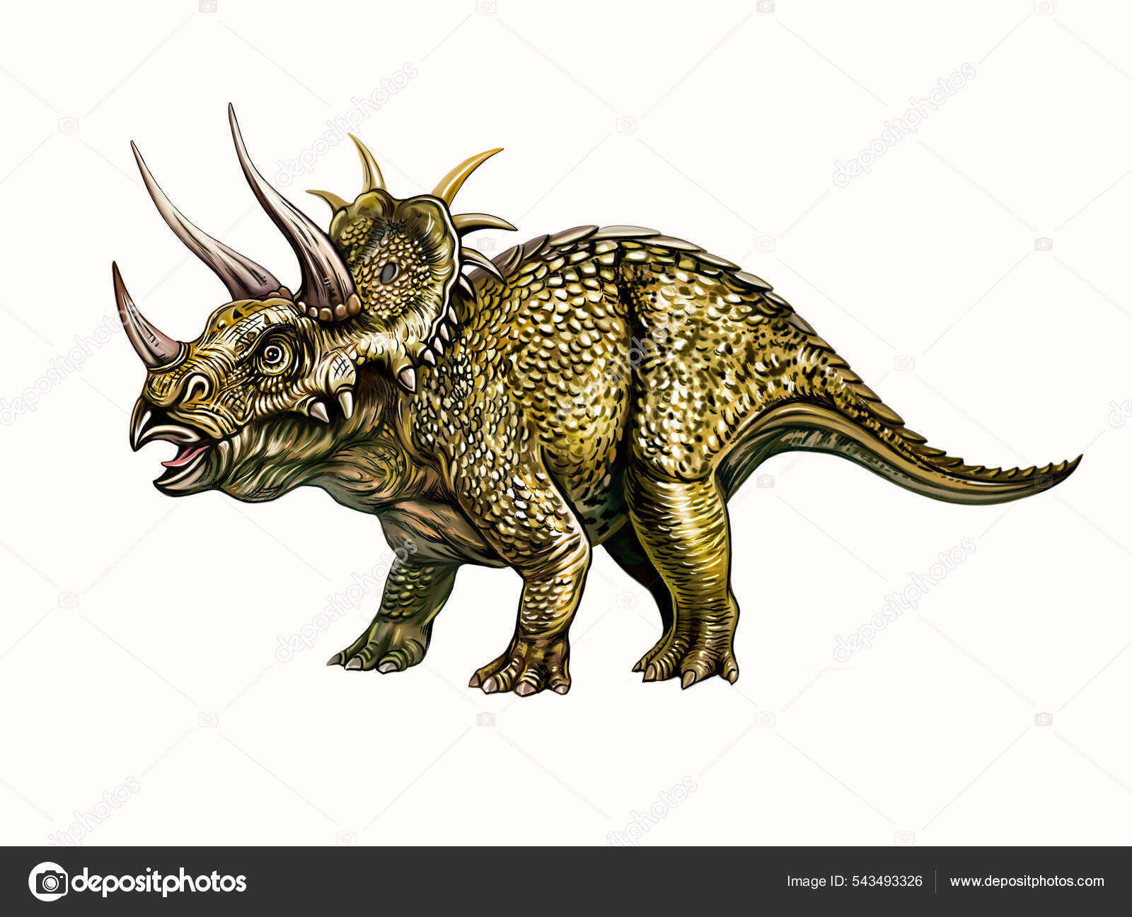 Desenho Realista Dinossauro Brontossauro Ilustração Stock