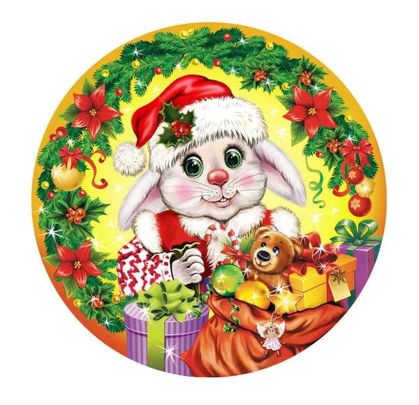Hare Symbol 2023 Print New Year Packaging Candies Gifts Funny — Stockfoto