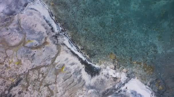 Crater Lake Salda Shore Burdur Province Turkey Martian Landscape Aerial — ストック動画