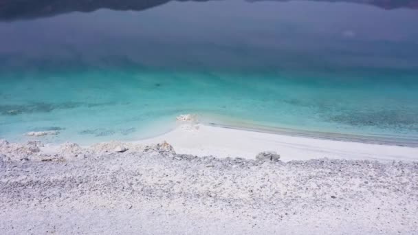 Lake Salda Shore Burdur Province Turkey Turkish Maldives Aerial View — ストック動画