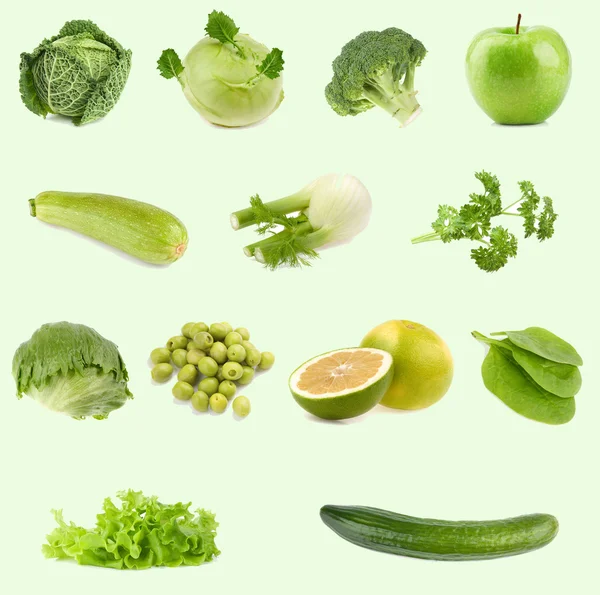 Lebensmittelsammlung. Alles grün. — Stockfoto