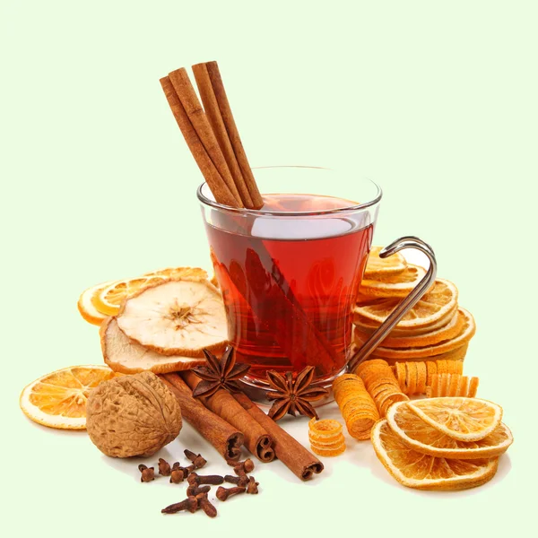 Winter hot drink with spices — Stock Photo, Image