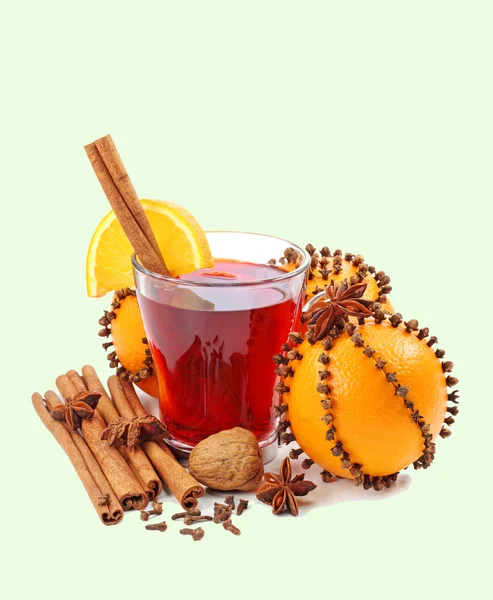 Tea with lemon and orange — Stock Photo, Image