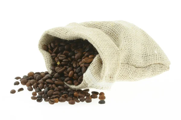 Coffee in burlap sack — Stock Photo, Image
