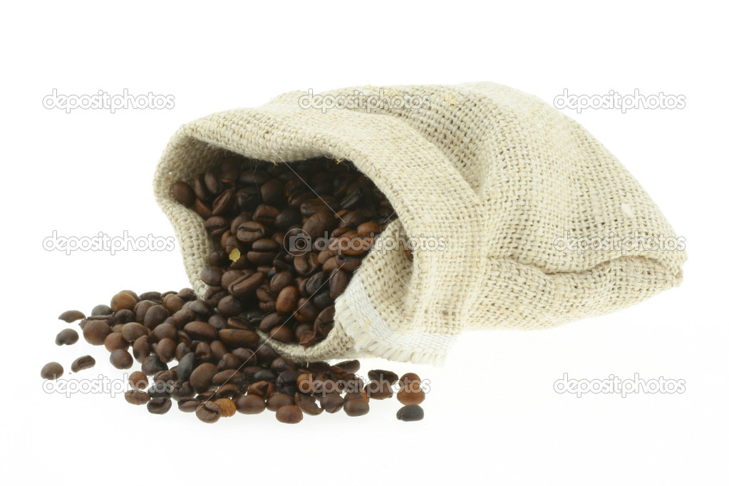 coffee in burlap sack