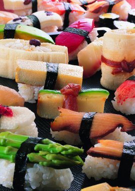 Japanese sushi assortment clipart