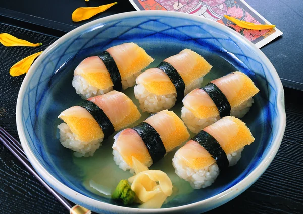 Japanese sushi on a plate — Stock Photo, Image