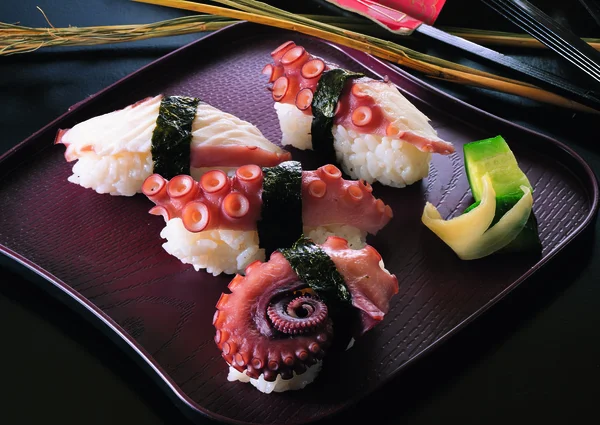 Sushi com polvo — Fotografia de Stock