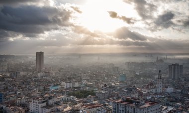 Havana, Küba da Deniz Manzaralı 