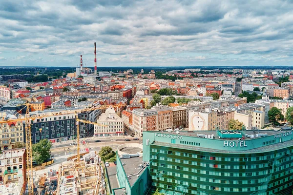Вроцлавская панорама города. Старый город во Вроцлаве, вид с воздуха — стоковое фото