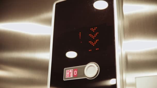 Elevator Panel mit Pegelstationen — Stockvideo