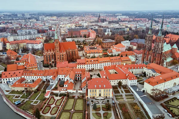 폴란드 의 Wroclaw panorama 의 Cityscape, airview — 스톡 사진