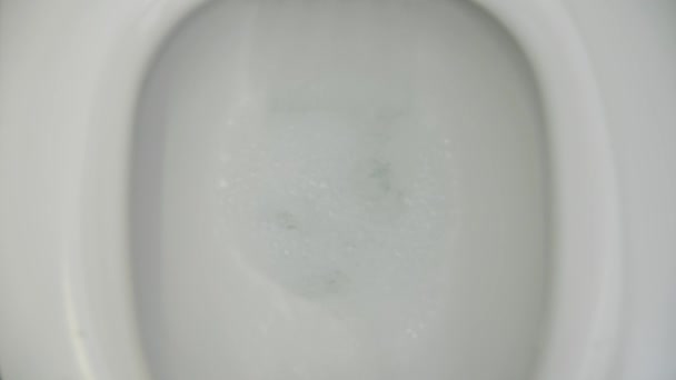 Agua de lavado en el inodoro en el baño — Vídeos de Stock