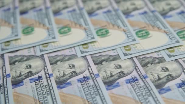 Amerikanische Dollarnoten bewegen, hautnah — Stockvideo