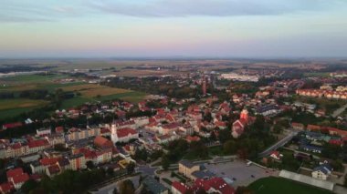 Küçük Avrupa kasabasının şehir manzarası, hava manzarası