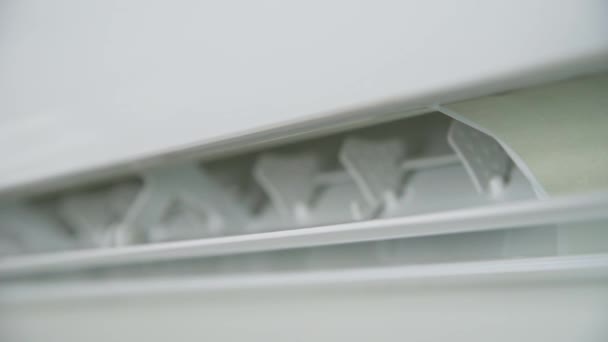 Air conditioner hanging on the wall, close up