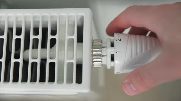 手转散热器旋钮恒温器 — 图库视频影像