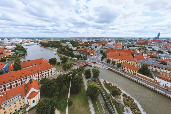 폴란드의 브로츨라프 파노라마 Wroclaw 유럽의 — 스톡 사진