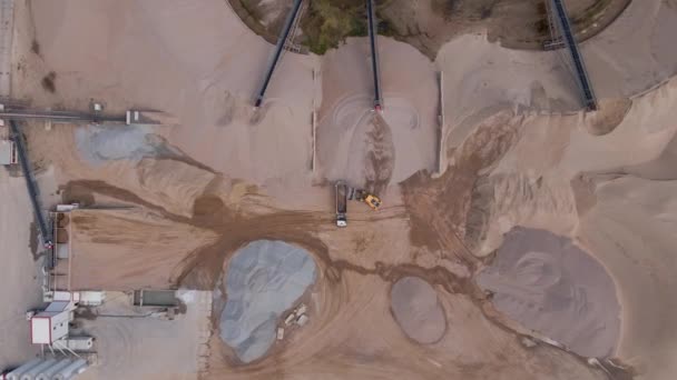 Factory Sand Mining Aerial View Plant Quartz Extraction Quarry Getting — Stock Video