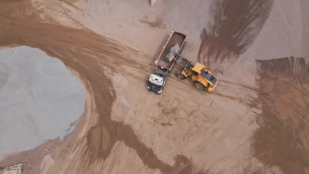 발굴자 토양을 나르며 채석장에서의 산업을 — 비디오