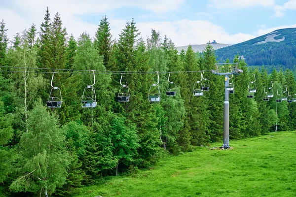 Línea Teleférico Abierta Karpacz Resort Polonia Con Ascensor Telesilla Contra —  Fotos de Stock