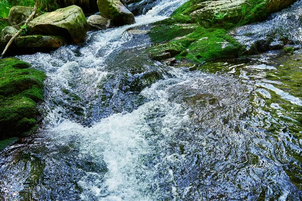 Река Ломница Горах Карпач Польше Быстрая Горная Каскадная Река Камнями — стоковое фото