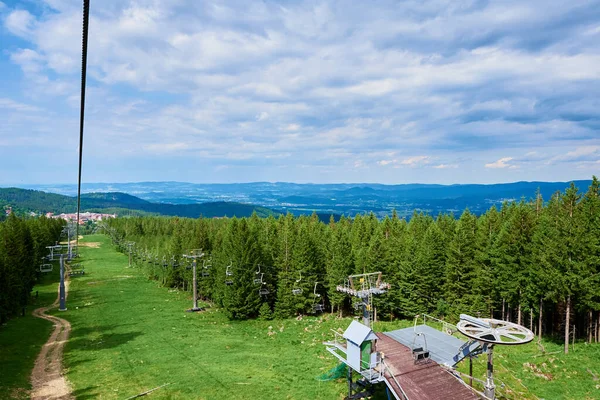 Open Cable Car Line Karpacz Resort Poland Lift Road Chairlift — ストック写真