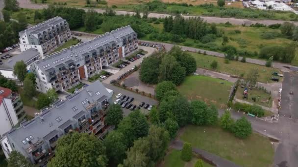 Aerial View Hotel Apartment Infrastructure Baltic Seashore Small City Residential — Wideo stockowe